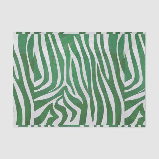 Zebra Green und White Print Seidenpapier (Vorderseite)