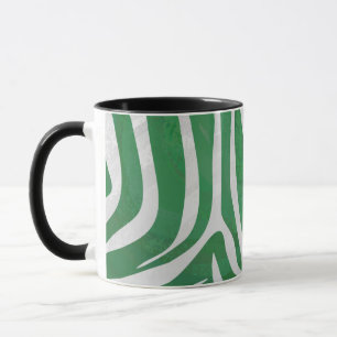 Zebra Green und White Print Tasse
