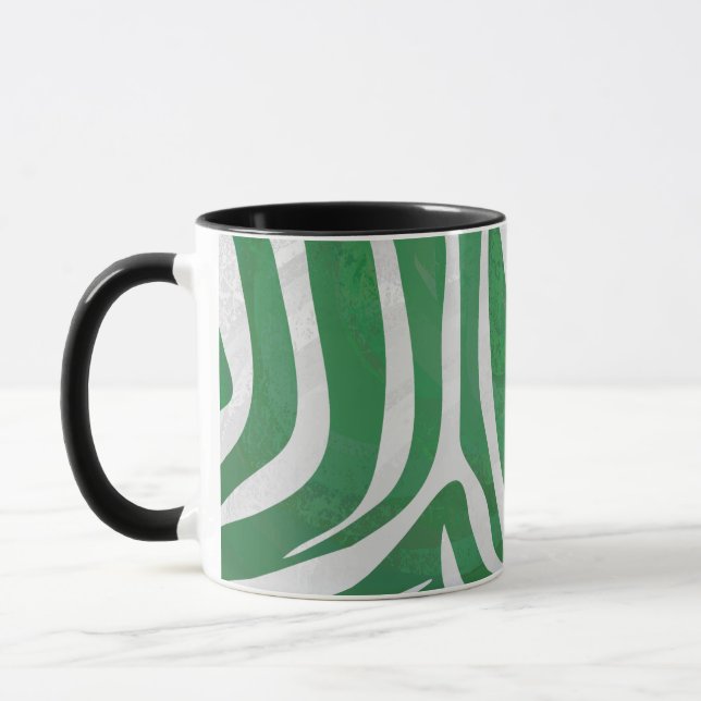 Zebra Green und White Print Tasse (Links)