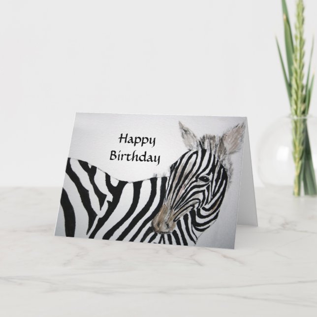 Zebra Happy Birthday Card Karte (Vorderseite)