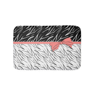 Zebra-Haut Schwarz-weiße Tigerstreifen pink Badematte