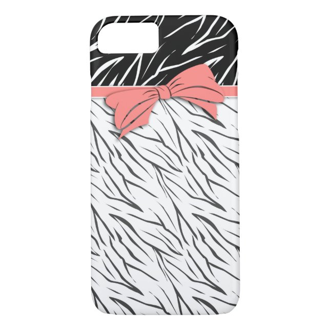 Zebra-Haut Schwarz-weiße Tigerstreifen pink Case-Mate iPhone Hülle (Rückseite)