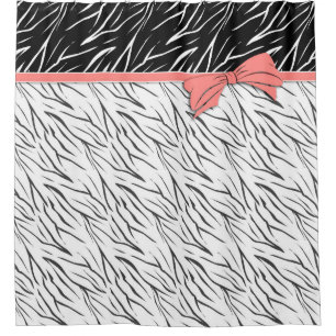Zebra-Haut Schwarz-weiße Tigerstreifen pink Duschvorhang