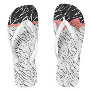 Zebra-Haut Schwarz-weiße Tigerstreifen pink Flip Flops