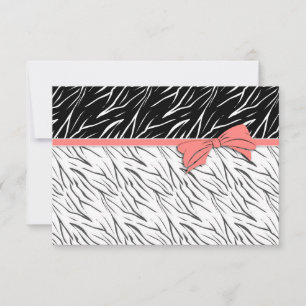 Zebra-Haut Schwarz-weiße Tigerstreifen pink RSVP Karte