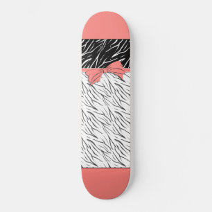 Zebra-Haut Schwarz-weiße Tigerstreifen pink Skateboard