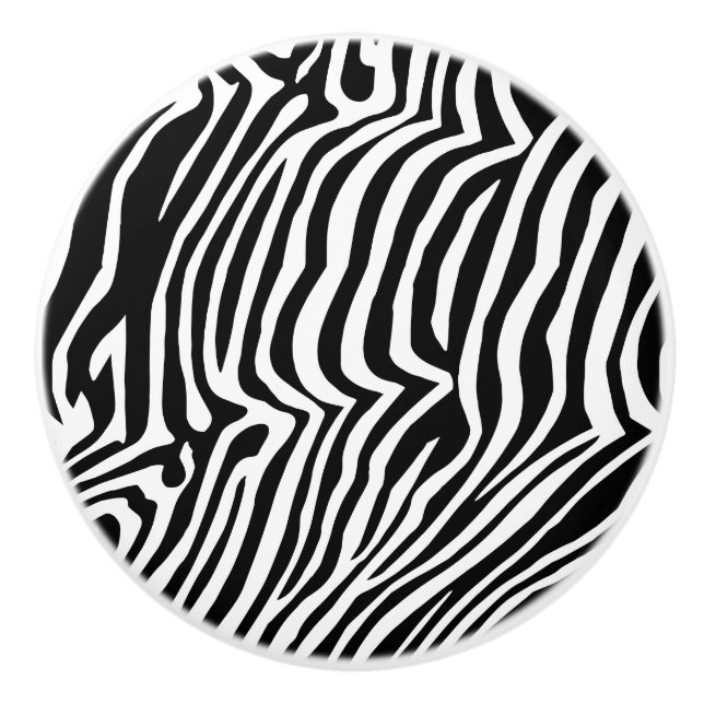 Zebra-Hautmuster Keramikknauf (Vorderseite)