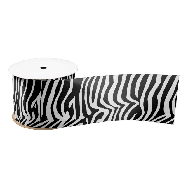 Zebra-Hautmuster Satinband (Spule)