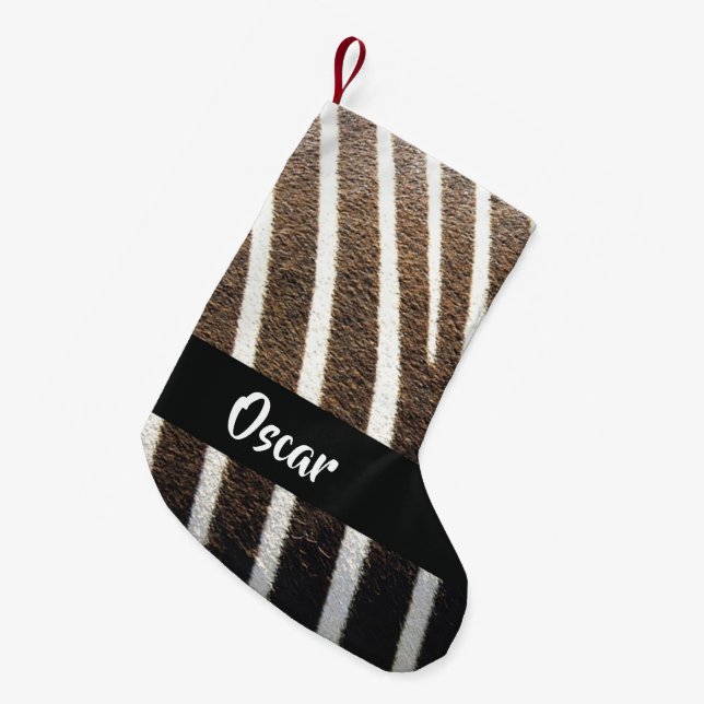 Zebra-Hautprint Kleiner Weihnachtsstrumpf (Vorderansicht (hängend))