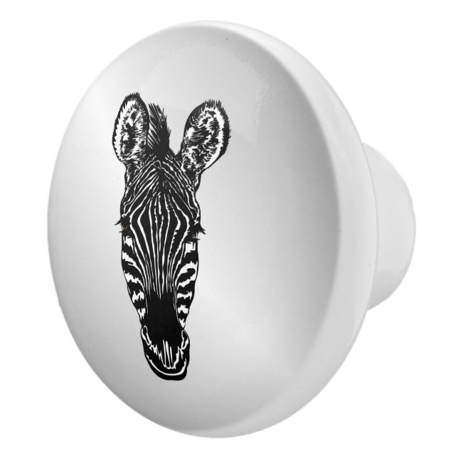 Zebra Head auf Silver Keramikknauf (Rechts)