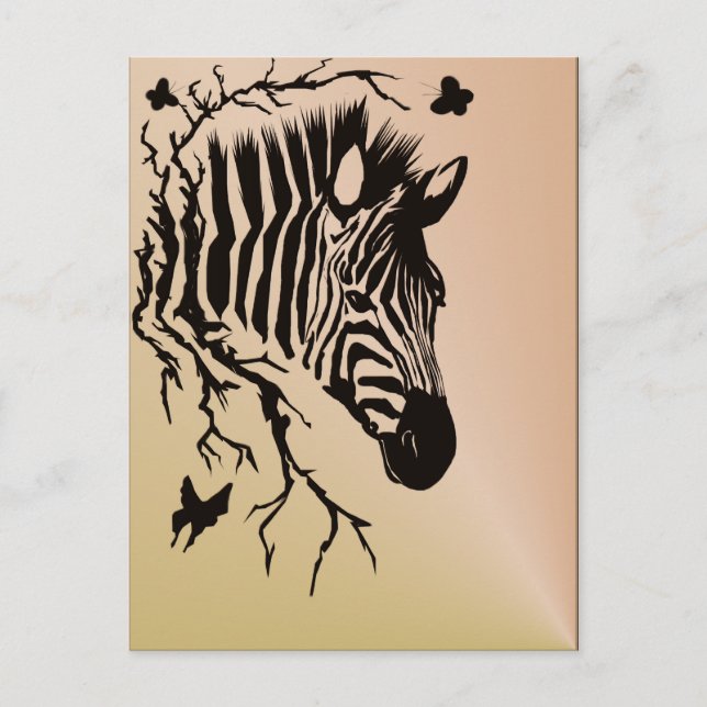 Zebra Head Design Postcard Postkarte (Vorderseite)