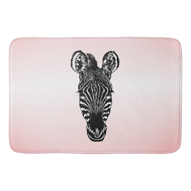 Zebra Head in Rosa Badematte (Vorderseite)
