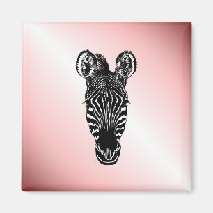 Zebra Head in Rosa Magnet