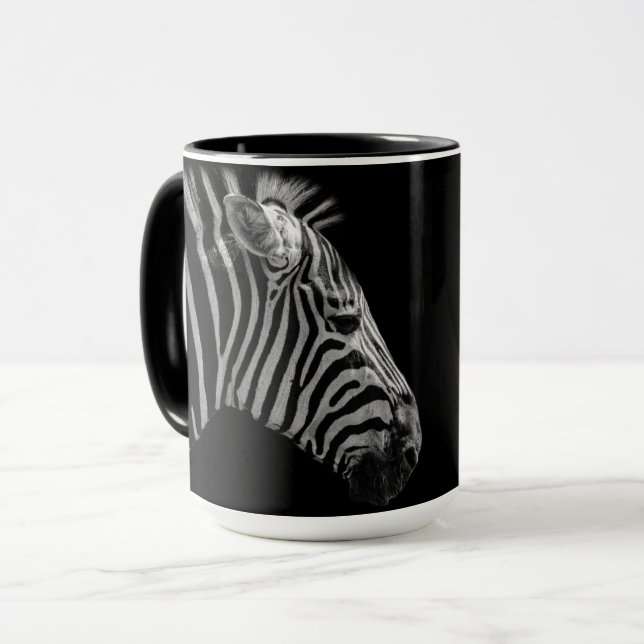Zebra Head Keramik Tasse (Vorderseite Links)