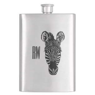 Zebra Head Monogram Flachmann