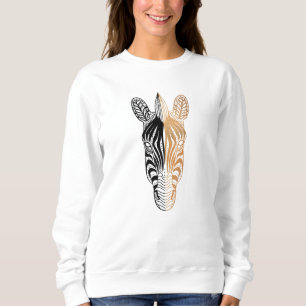 Zebra Head Zebra Face Halbkupfer Zebra Kopf Sweatshirt