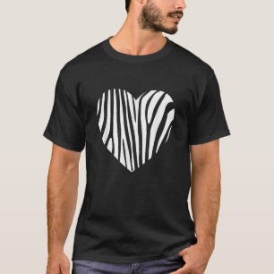 Zebra Heart Animal Lover Strip Africa Gift Men Wo T-Shirt
