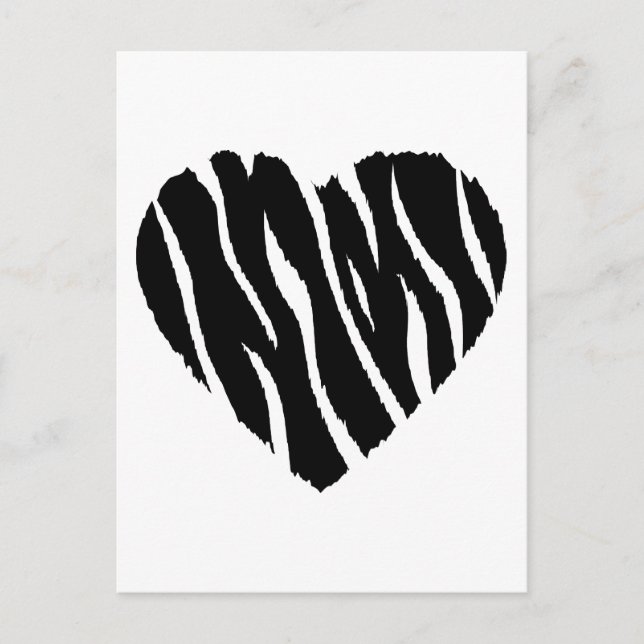 Zebra Heart Postkarte (Vorderseite)