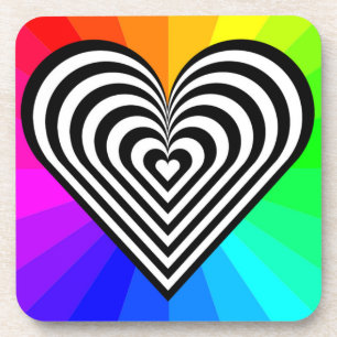 ZEBRA HEART RAINBOW PATTERN UNTERSETZER