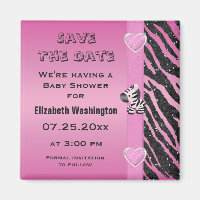 Zebra & Hearts Babydusche Save the Date