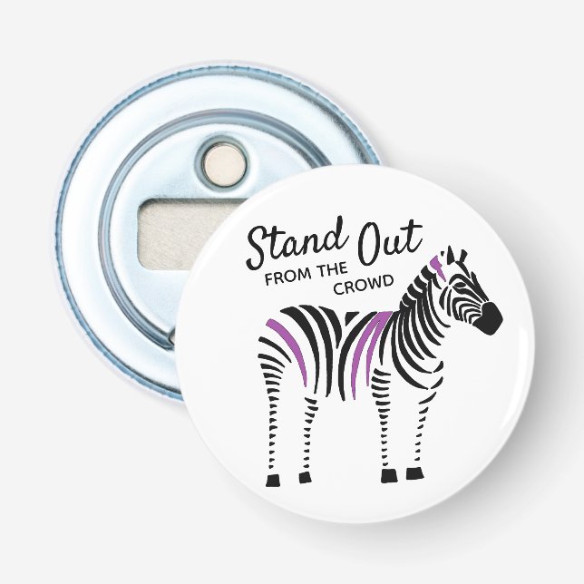 Zebra hebt sich von der Menge ab Flaschenöffner (Vorderseite)