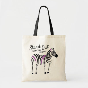 Zebra hebt sich von der Menge ab Tragetasche