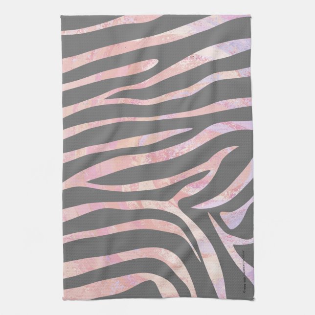 Zebra-hellgrauer und rosa Druck Handtuch (Vertikal)