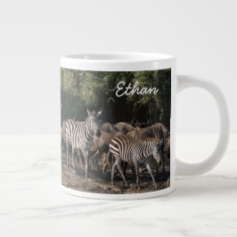 Zebra Herd personalize Name Serious Jumbo-Tasse