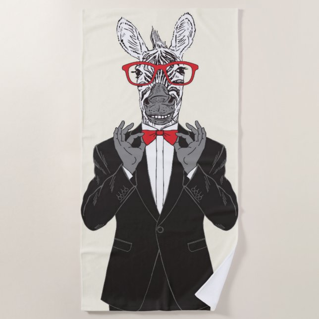 Zebra-Herr Strandtuch (Vorderseite)