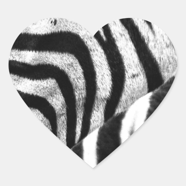 Zebra Herz-Aufkleber (Vorderseite)