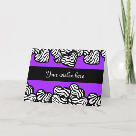 Zebra Herz Design Grußkarte Karte