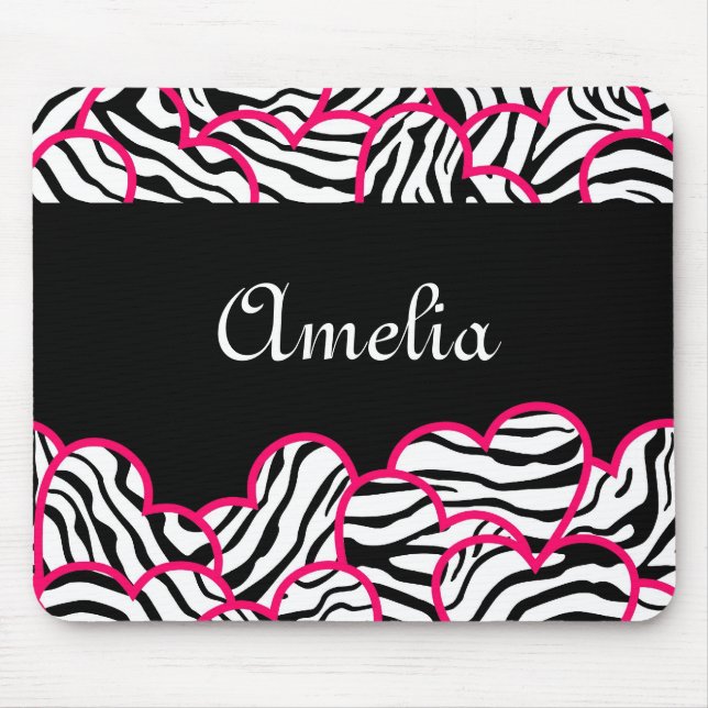 Zebra herz mousepad (Vorne)