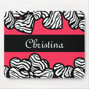 Zebra herz mousepad