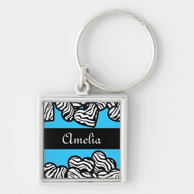 Zebra herzen Schlüsselanhänger (Vorne)