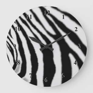 Zebra Horloge noir et blanc Zebras Stripes Design