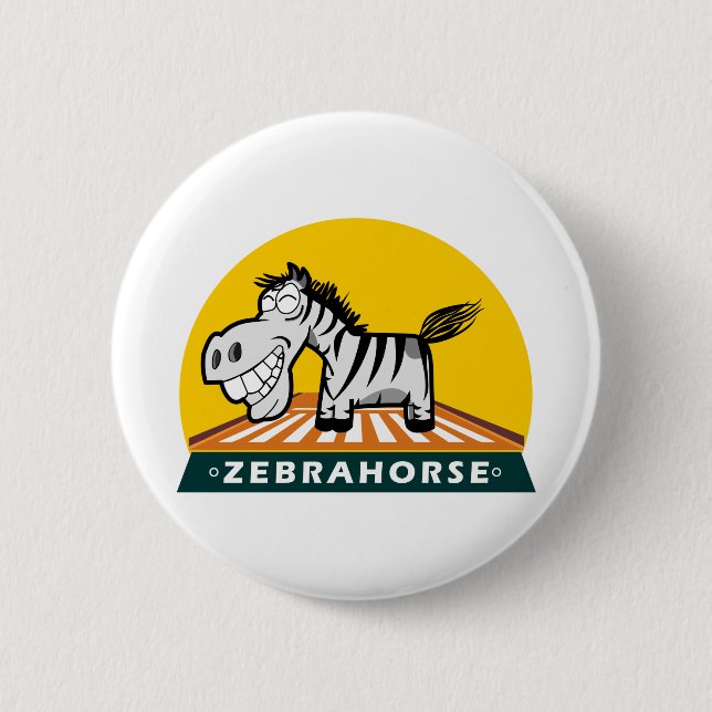 Zebra Horse Button (Vorderseite)