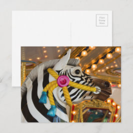Zebra Horse Merry-Go-Round Karussell Ride Foto Postkarte