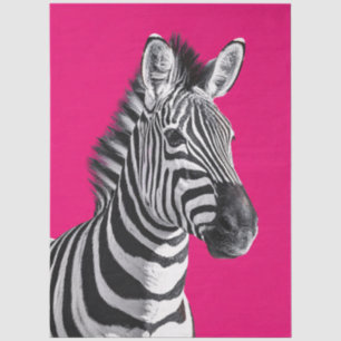 Zebra Hot Pink Pop Art Dekorative Papiercollage Seidenpapier
