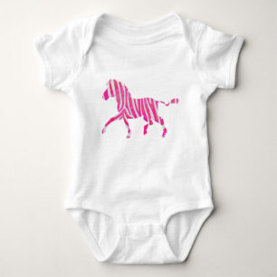 Zebra Hot Pink und White Silhouette Baby Strampler