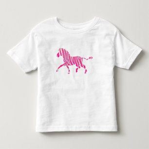 Zebra Hot Pink und White Silhouette Kleinkind T-shirt