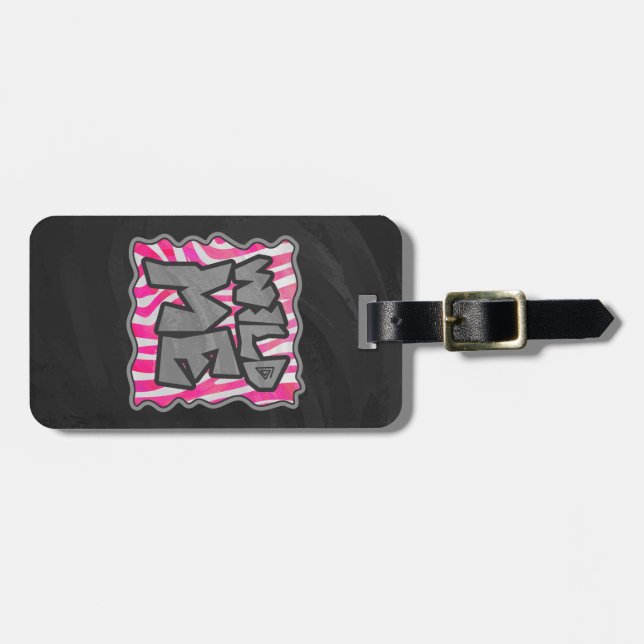 Zebra Hot Pink und White Wild Me Gepäckanhänger (Vorderseite horizontal)