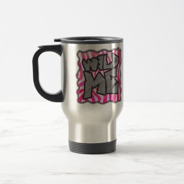 Zebra Hot Pink und White Wild Me Reisebecher (Links)