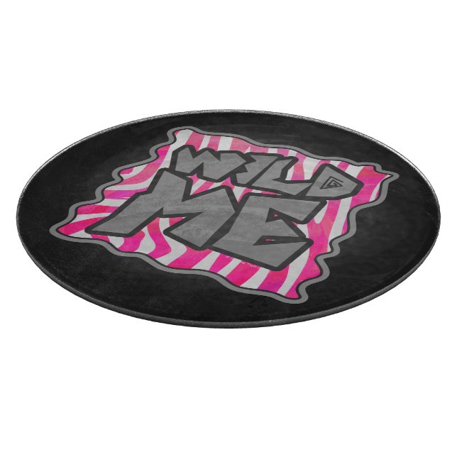 Zebra Hot Pink und White Wild Me Schneidebrett (Ecke)