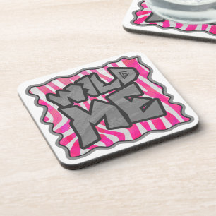 Zebra Hot Pink und White Wild Me Untersetzer