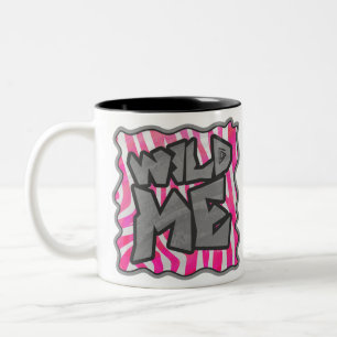 Zebra Hot Pink und White Wild Me Zweifarbige Tasse