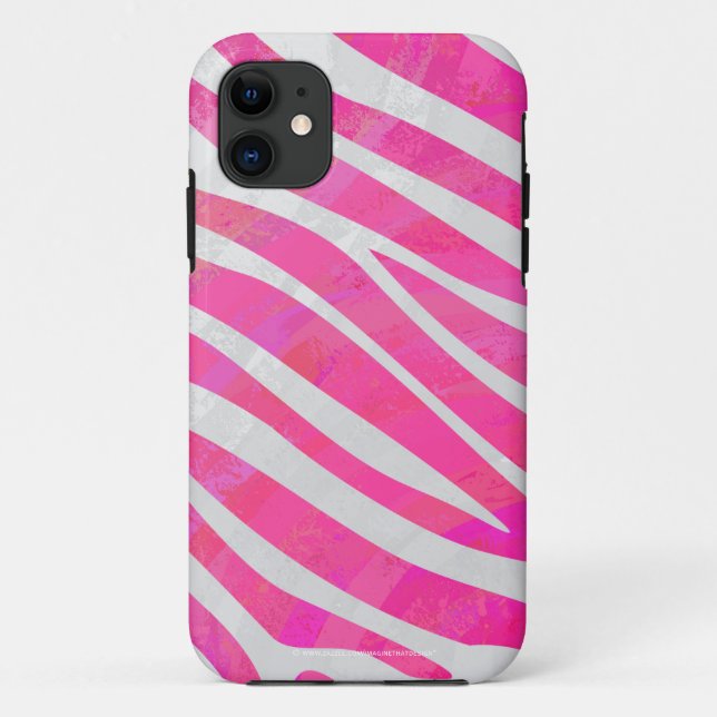 Zebra Hot Rosa und White Print Case-Mate iPhone Hülle (Rückseite)
