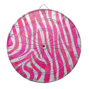 Zebra Hot Rosa und White Print Dartscheibe
