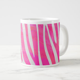 Zebra Hot Rosa und White Print Jumbo-Tasse