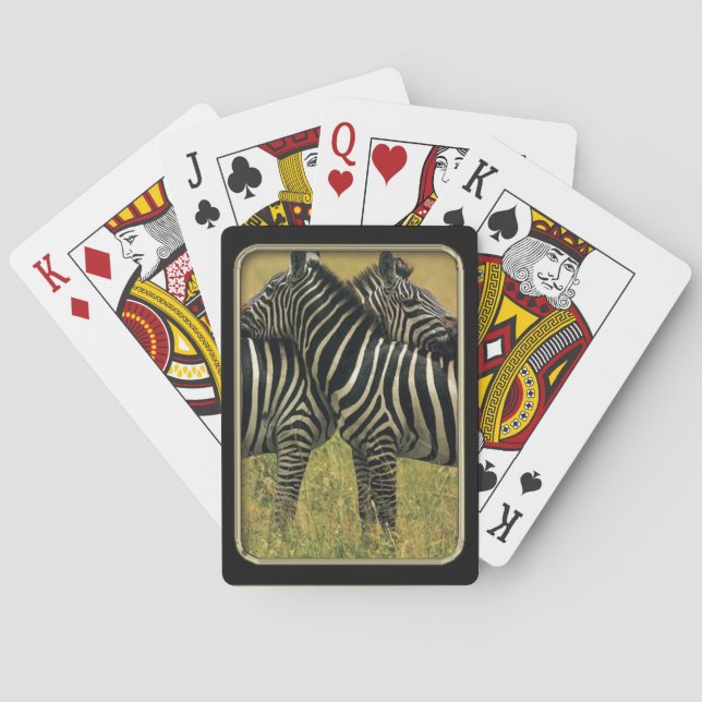 Zebra Hugs Foto Spielspazierweg Spielkarten (Rückseite)