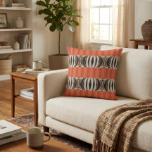Zebra Illusion - Coussin en terracotta abstrait mo